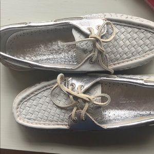 Silver Sperry Top Siders